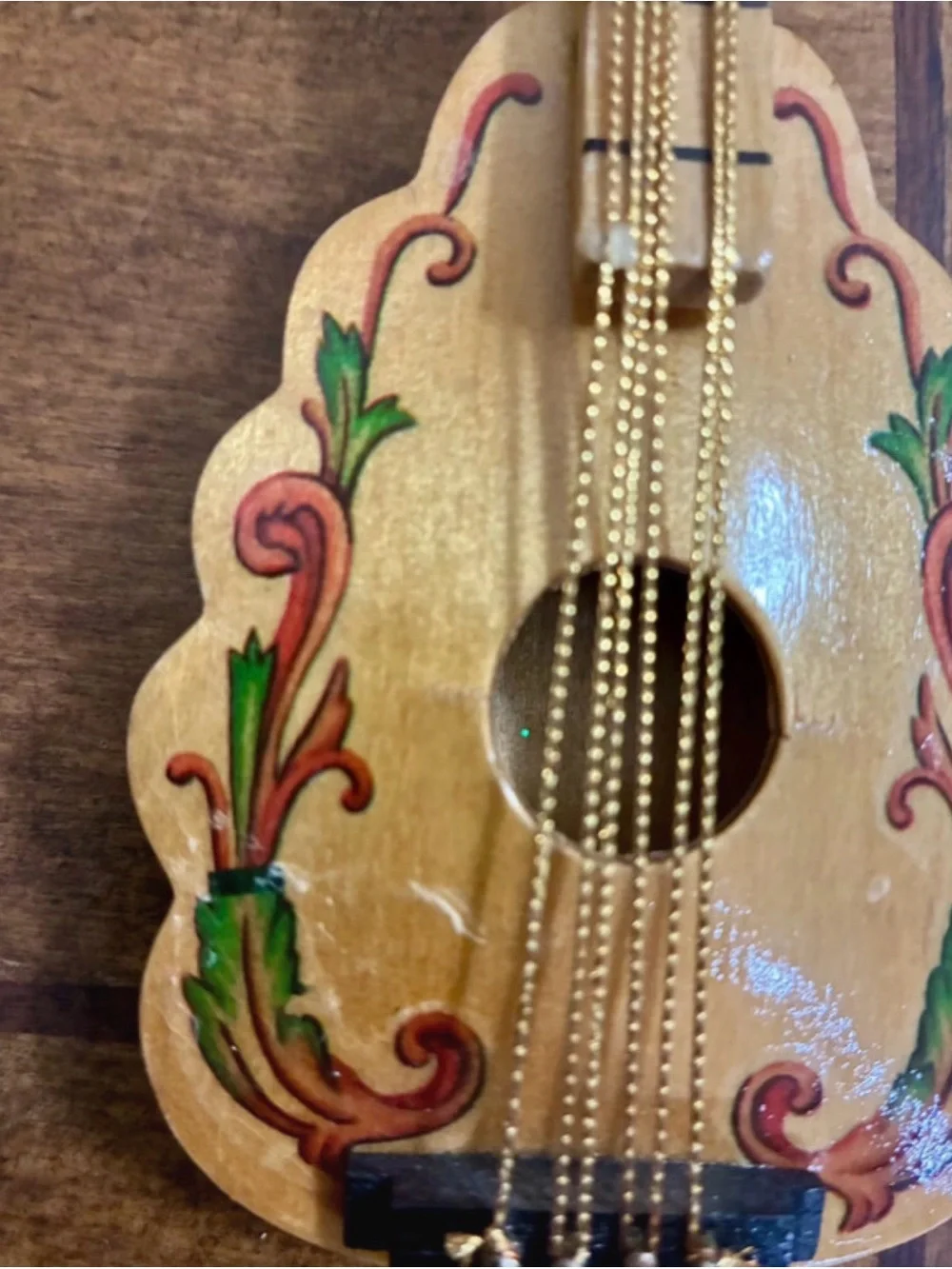 Silvestri Christmas Tree Holiday Ornament Decorative Wooden Mandolin Instrument